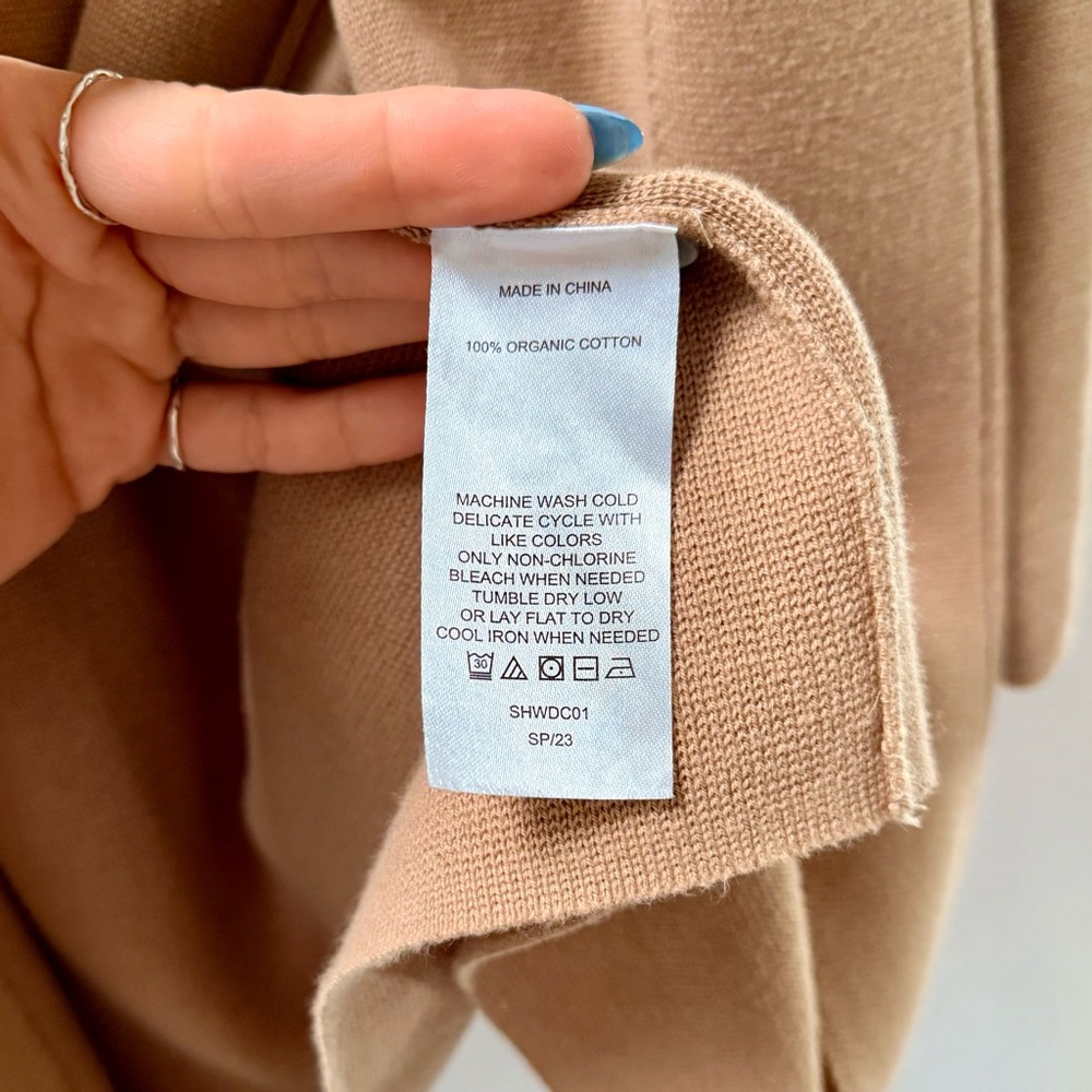 Quince 100% Organic Cotton Knit Blazer, Camel, Tan, Neutral, Capsule Piece, L - Picture 5 of 9